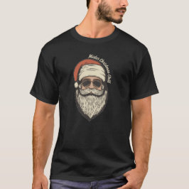 レトロなサングラスをかけたサンタのホリデー メンズ サングラス Tシャツ