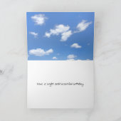 レトロなサングラスをかけた誕生日向日葵のカード カード (内部)