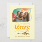 レトロなサンセットの温かいクリスマスの雰囲気だけの写真 シーズンカード (正面)