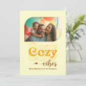 レトロなサンセットの温かいクリスマスの雰囲気だけの写真 シーズンカード (スタンド正面)