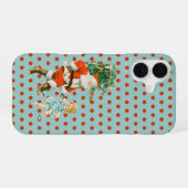 レトロなサンタと女の子のクリスマス iPhone 16ケース (裏面横)