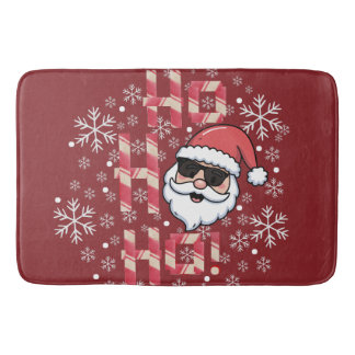 レトロなサンタのクリスマス星 オーナメント バスマット