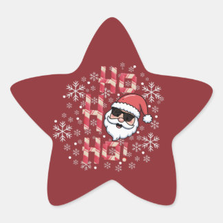 レトロなサンタのクリスマス星 オーナメント 星シール