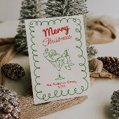 レトロなサンタのシャンパンクリスマス非写真 シーズンカード