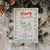 レトロなサンタのシャンパンクリスマス非写真 シーズンカード