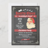 レトロなサンタクロースのクリスマスパーティーチョークボード 招待状 (正面)