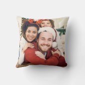 レトロなサンタクロースのクリスマス写真 クッション (裏面)