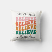 レトロなサンタクロースのクリスマス写真 クッション (正面)