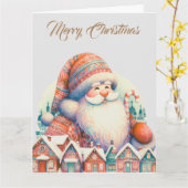 レトロなサンタクロースの村 カード (黄色い花)