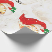 レトロなサンタクロース、スウィートクリスマス ラッピングペーパー (角)