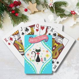 レトロなシャム猫のメリークリスマス トランプ