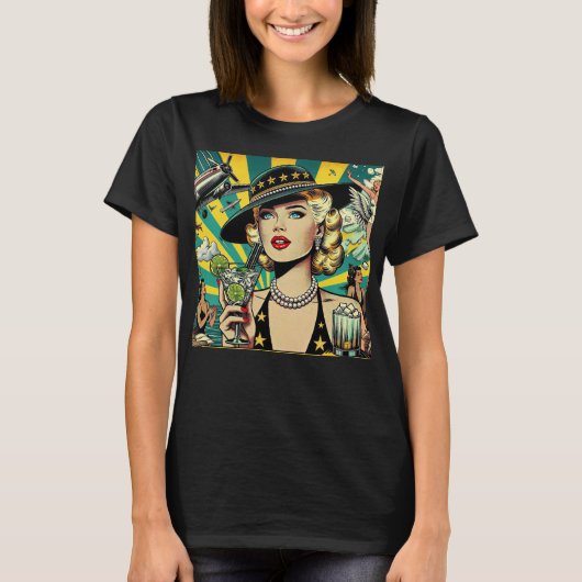 レトロなショーガール Tシャツ (正面)