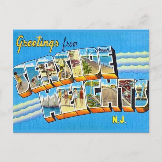 レトロなシーサイドハイツNJ ポストカード (正面)