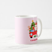 レトロなジングル+アンド+ミングル クリスマス サンタ 赤 コーヒーマグカップ (正面右)