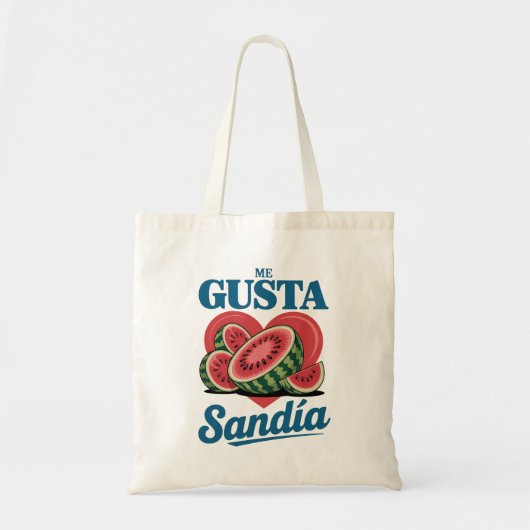 レトロなスイカの「Me Gusta Sandía」サマーテイ トートバッグ (正面)