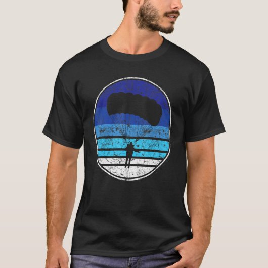 レトロなスカイダイバーのおもしろデザイン Tシャツ (正面)