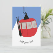 レトロなスキー リフト スキー スノー マウンテン イラスト シーズンカード (スタンド正面)