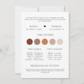 レトロなスクリプトの花嫁の介添え人へのお願いカード 招待状 (裏面)