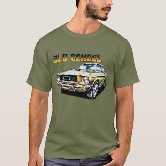 レトロなスクール カー T シャツ (正面)