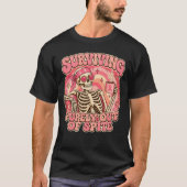 レトロなスケルトンの意地生きデザイン Tシャツ (正面)