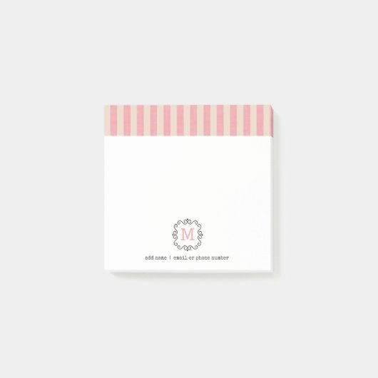 レトロなスタイルのカスタムモノグラムPost-it®ノート ポストイット (正面)