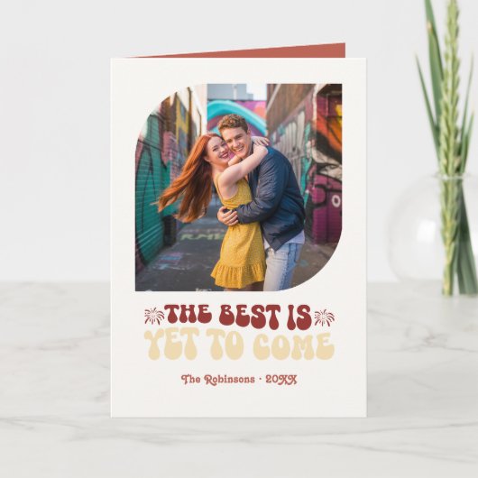 レトロなスタイルのニューイヤーフォト シーズンカード (正面)