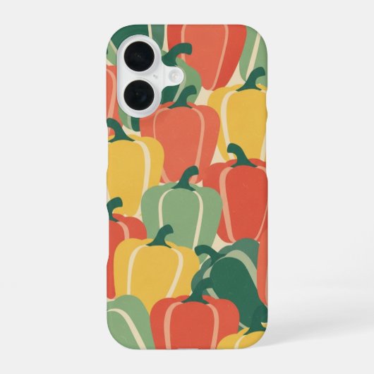 レトロなスタイルのベルペッパー iPhone 16ケース (裏面)