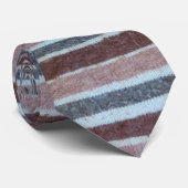 レトロなスタイルブラウンとベージュのニットストライプ ネクタイ (ロール)
