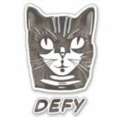 レトロなステッカーでDefy Cat シール (正面)