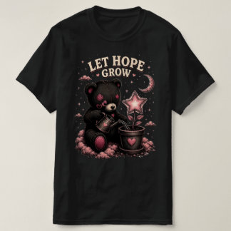 レトロなステッチのテディベアに希望を育てよう Tシャツ