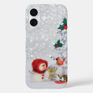 レトロなストップモーション風クリスマス iPhone 16ケース