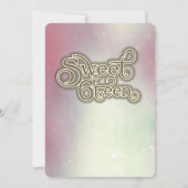 レトロなストリングライト ゴールドスパークル ブラッシュド 招待状 (裏面)