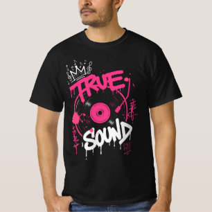 レトロなストリートアートの真髄、グラフィティ・ヴィニールレコード Tシャツ