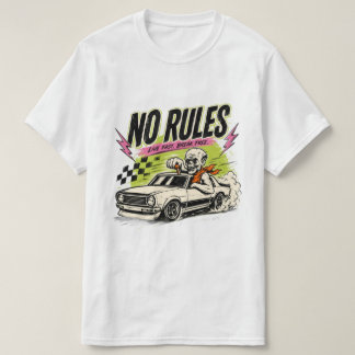 レトロなストリートウェアのTシャツ No Skeleton Muscle Car Tシャツ