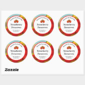レトロなストロベリー・プレザーブまたは焼き菓子 ラウンドシール (シート)