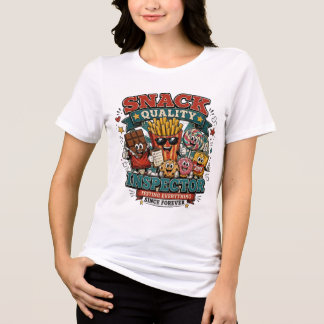 レトロなスナック品質検査官 ビンテージ風カートゥーン フード トライブレンドTシャツ