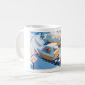 レトロなスノーモービルの女の子 コーヒーマグカップ (正面左)