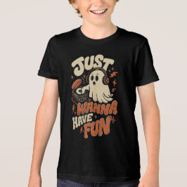 レトロなスプーキーDJゴースト Just Wanna Have Fun  トライブレンドＴシャツ