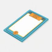 レトロなスポーツカード風ブルーのポストイットノート ポストイット (アングル)