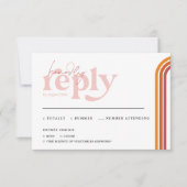 レトロなセブンティーズ ストライプ | 結婚式 RSVP 案内状 (正面)