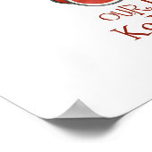 レトロなソックモンキーと消防車のベイビーボーイギフト ポスター (角)