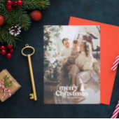 レトロなタイポグラフィがモダンなフルフォトのホリデーカード シーズンカード