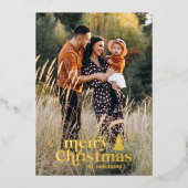 レトロなタイポグラフィが現代風にアレンジされたフル写真 箔シーズンカード (正面)