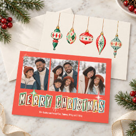 レトロなタイポグラフィが魅力のクリスマスコラージュ写真 シーズンカード
