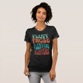 レトロなタイポグラフィでふわふわを愛でよう Tシャツ (正面フル)