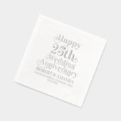 レトロなタイポグラフィで祝う結婚25周年記念 箔ナプキン (左)