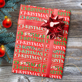 レトロなタイポグラフィのクリスマス ラッピングペーパー
