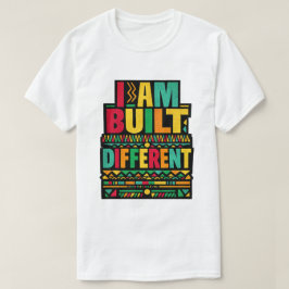レトロなタイポグラフィーが特徴の「I Am Built Different」 Tシャツ