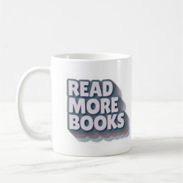 レトロなタイポグラフィーの本を読むマグカップ コーヒーマグカップ