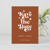 レトロなタイポグラフィーの結婚式Save The Date 案内状 (スタンド正面)